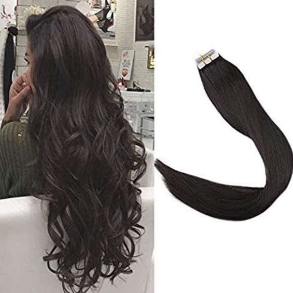 ✨ 4 22” #1B NATURAL BLACK HUMAN HAIR TAPE INS *NWT*